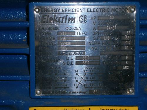 ELEKTRIM MOTOR LR 40600 CC025A 30 HP