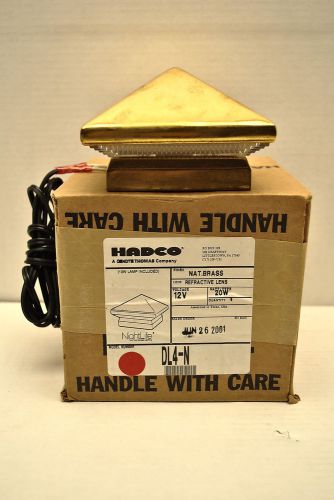 Hadco # DL4-N Cast Brass 4x4 Deck Post Outdoor Light W/ Refractive Lens,12 Volts
