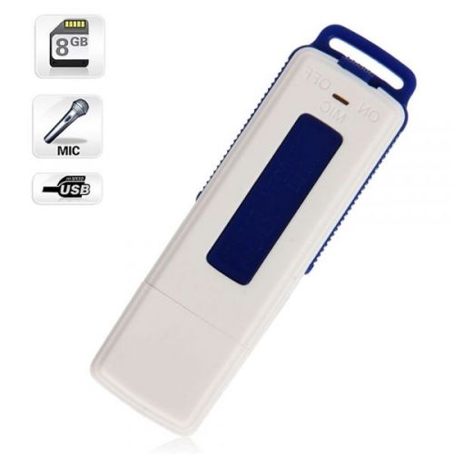 8gb keychains digital voice recorder usb flash drive ur-08 blue for sale