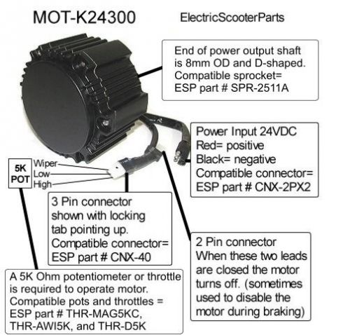 Kollmorgen variable speed PWM brushless 24 volts dc motor 300-400 watts range