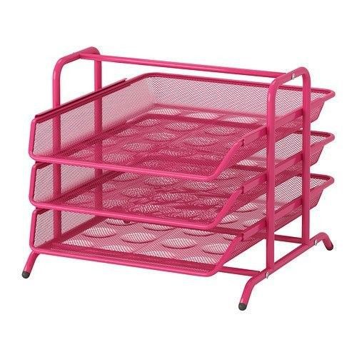 IKEA Pink File Desk Top Pull-Out Letter Paper Home Office School Dorm Organizer
