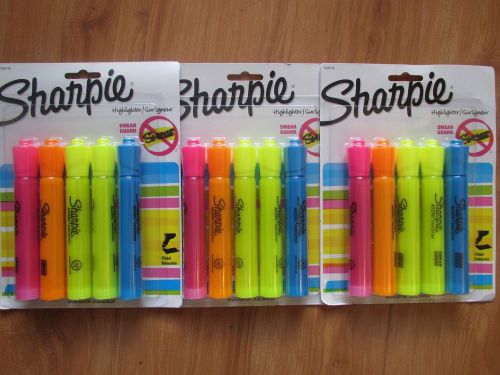 3  Sharpie Accent Assorted Color Highlighters 5-Packs 1809199, FREE SHIPPING