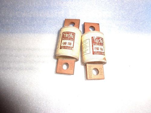2 Buss Fuses TRON KAB 100 NEW KAB-100 Rectifier Fuse Stud Mount 100A 250Volt USA