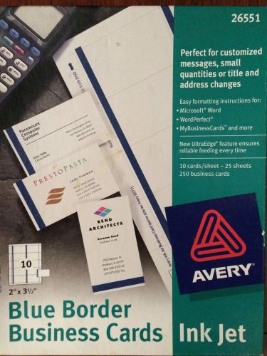 Avery 26551 Inkjet Blue Border Business Cards 250 Count
