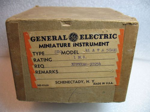 GENERAL ELECTRIC VINTAGE D-C MILLIAMPERES METER GAUGE N.O.S. NIB &amp; HARDWARE