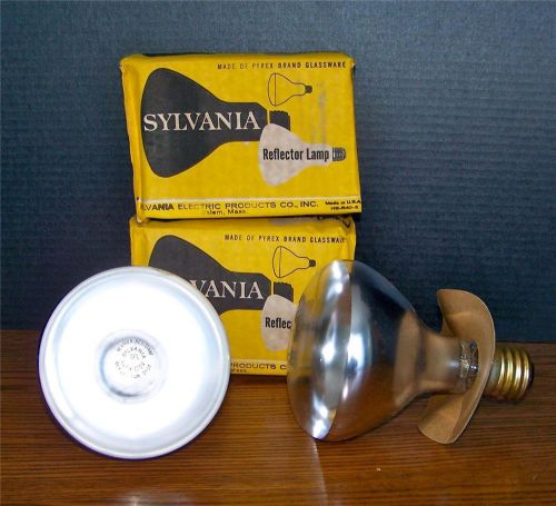 1 PAIR ~ SYLVANIA REFLECTOR SPOT LAMPS ~ MOGUL BASE ~ 300W/120V ~ HG-R40-3 ~ USA