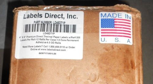 12 Rolls 4x5 Direct Thermal Shipping Labels - 305/roll - Zebra Free Shipping USA