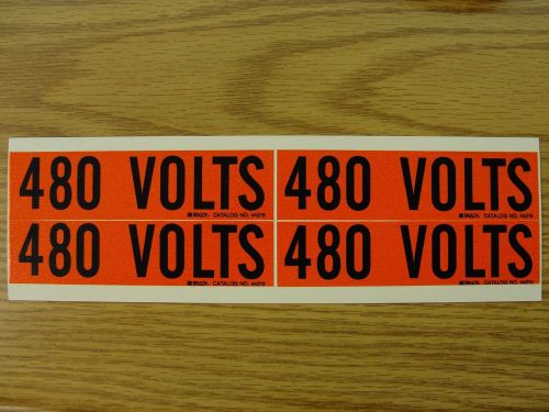 Brady voltage markers,lot of 25 cards 4 markers per card, 480 volts p/n 44215 for sale
