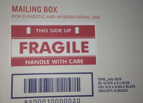100 - 4&#034; x 2&#034; THIS SIDE UP FRAGILE STICKERS