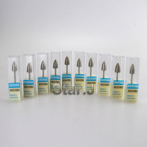 10 dental lab jewelry wood carborundum diamond burs drills polishers 2.35mm for sale