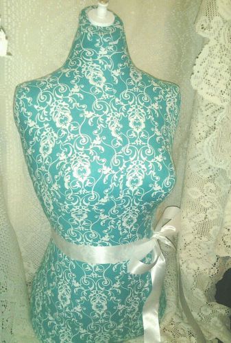 Decorative Dress form Turquoise damask countertop mannequin jewelry display