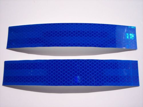 3M Reflective Tape Royal Blue ~ 2 Strips 8&#034; x 1.5&#034; High Intensity Prismatic