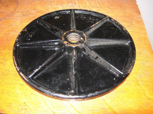 VINTAGE CAST IRON SAUSAGE STUFFER TOP PLATE SMALL NUMBER 6550 7 7/8IN. THREADED
