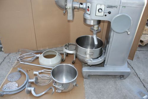 Single phase hobart h600 mixer 60 qt with bowl reducer to 30 qt and many extras for sale