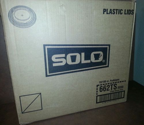 SOLO Brand Plastic Lids with Straw Hole # 662TS 1000 Pcs. Clear NEW!!