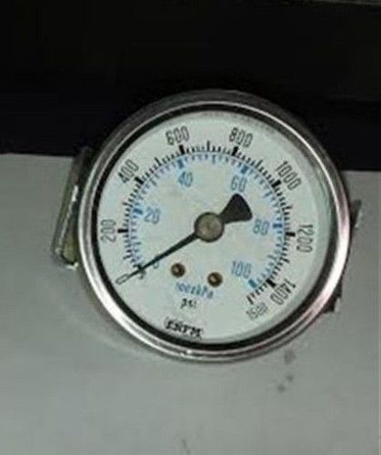 Pressure Gauge, 0-1,500 PSI, 2&#034;, U-clamp Certerback, brass connection
