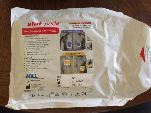 Zoll stat padz multi function adult aed defib pads expired 2/12/2013 lot of 2 for sale