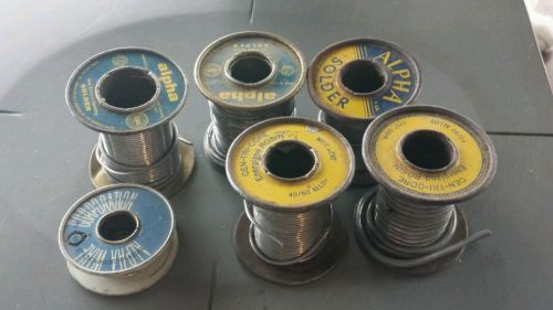 Vintage ALPHA 2.65 LB  Solder 6 Spools CEN-TRI-CORE Energized Rosin