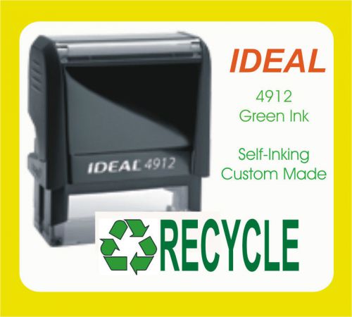 Recycle w/icon, Self Inking Rubber Stamp 4912 Green Ink