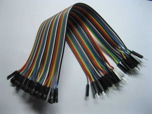 2 pcs jumper wire male to female 40 pin 2.54mm coloured ribbon cable 20cm(8&#034;) for sale