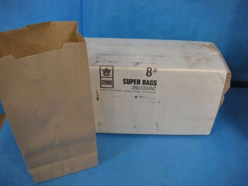 Vintage Crown Zellerbach 8# Super Grocery Paper Bags 250 Count 12.5&#034; x 6&#034;