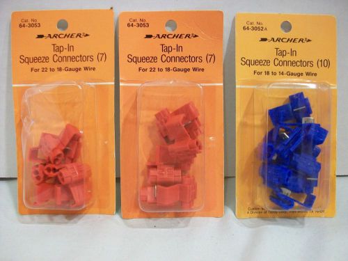 24 Tap-In Squeeze Connectors for 22 to 18 Gauge Wire &amp; 18 to 14 Gauge Wire