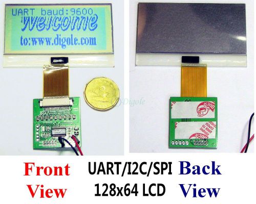 3.1&#034; serial:uart/iic/i2c/spi 128x64 12864 graphic lcd display module in canada for sale