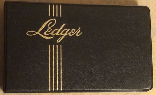 Vintage 1&#034; 4-Ring Ledger Binder with 100 5x8.5 Accounting Sheets &amp; A-Z Dividers