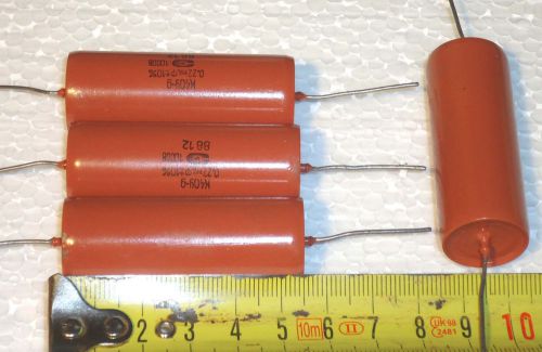 0.22 uF 1000 V Paper-in-Oil  PIO Capacitors.K40Y-9. Red.  Lot of 4. New