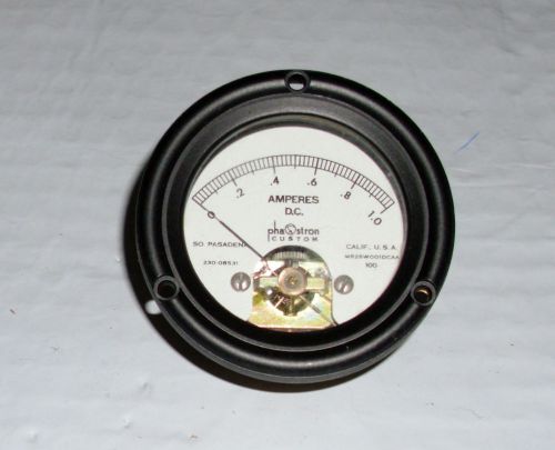 PHASTRON  0-1.0 AMPERES DC. Panel  Meter Tested NOS