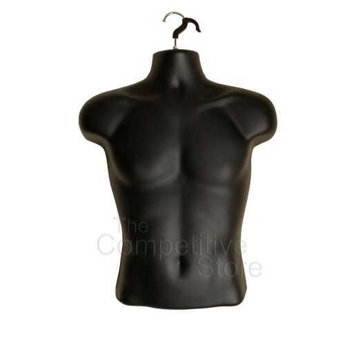 Male Black Mannequin Torso Form - Great Display For Small And Medium T-Shirts