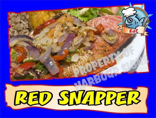 Red Snapper Decal 14&#034; Seafood Food Truck Concession Restaurant Vinyl Menu Sign