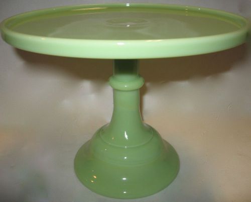 Vintage Lime Green Milk Glass Cake/Pie/Dessert Pedestal