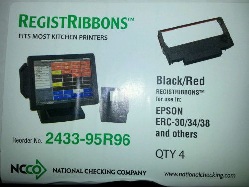 16 COMPATIBLE WITH EPSON ERC-30/34/38 BLACK/RED INK RIBBONS NEW FREE SHIP
