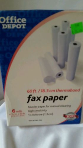 1130  OFFICE DEPOT THERMABOND FAX PAPER 60 FT X 8 1/2&#034; 6 ROLLS