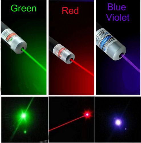 3pcs whit box green purple red light lazer ray powerful 5mw laser pointer pen for sale
