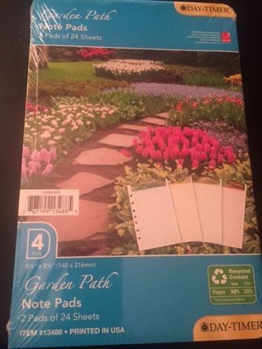 New - Daytimer Size 4 Garden Path Note Pads (2 pads of 24 sheets)