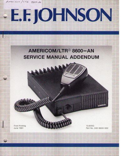 Johnson Service Manual addendum AMERICOM/LTR 8600-AN
