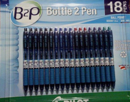 18 Pilot Bottle 2 Pen B2P Ball Point Medium 1.0 variety pack