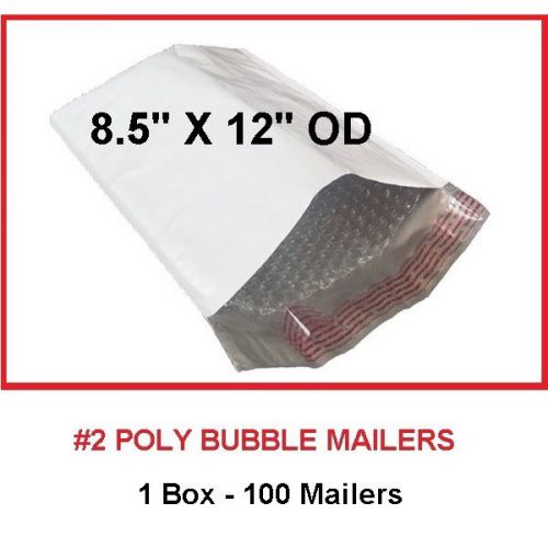 #2 100 8.5x12 poly bubble mailers plastic padded envelopes shipping bags for sale