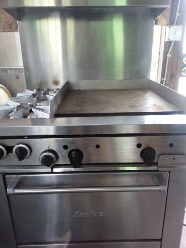 Sunfire commercial stove 36 inch with 24 inch griddle and 2 high output burners