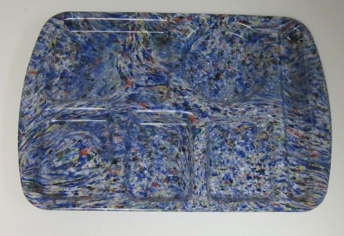 One (1) Prolon Ware School Lunch Tray- Speckled- Vintage- New- Color Blue