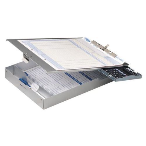 Oic aluminum storage clipboard with calculator - oic83201 for sale