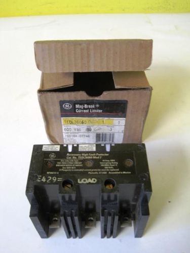 GE High Fault Protector TEDL36060 MOD 2 60 AMP 600V USE W/ TYPE TED-THED 3 POLE