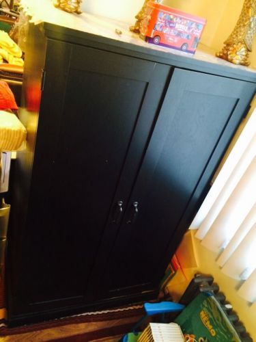 Black Wooden Computer Cabinet