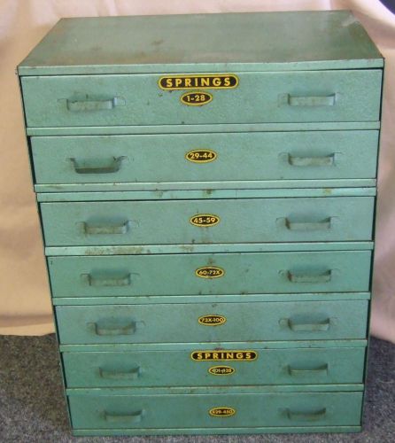 Vintage Industrial 7 Drawer Springs Cabinet Box Bin Organizer Parts Chest 2 part