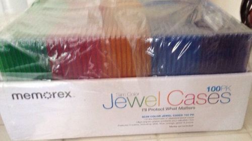 Memorex Slim CD Jewel Case 5mm (Assorted Colors,100-Pack)
