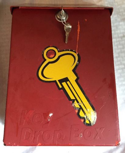 Vintage Red Key Drop Box Wall Mount With Two Keys
