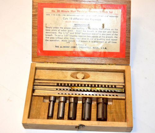 Nice Du MONT Corp. USA No. 00 MINUTE MAN KEYWAY BROACH SET 15 Keyways #WR72A1.11