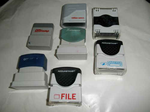 Office ink stamps.  Seven stamps included